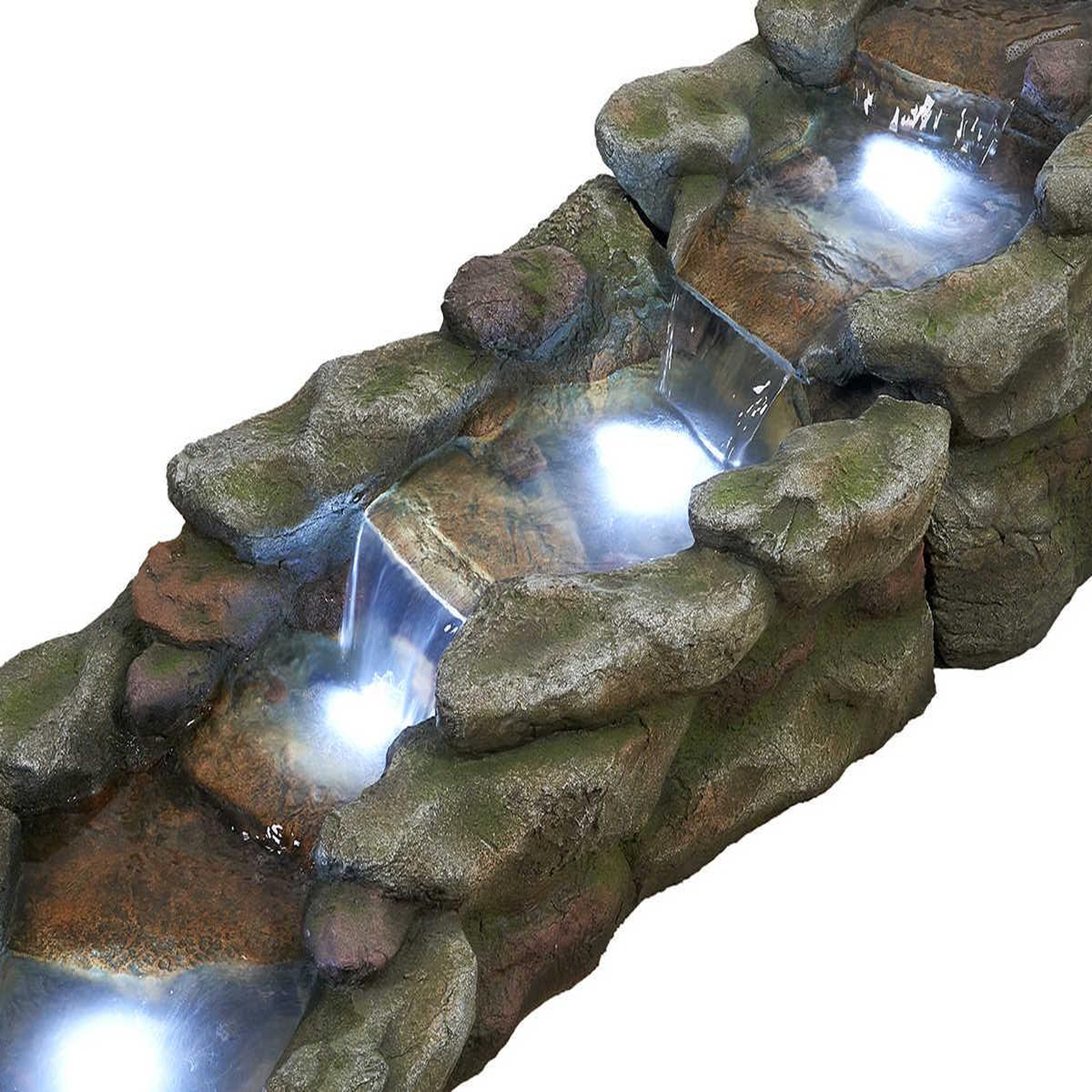 Voir la diapositive 4 : Ubbink Fontaine de jardin Brembo allongée rochers et pierres, avec éclairage LED - Ubbink