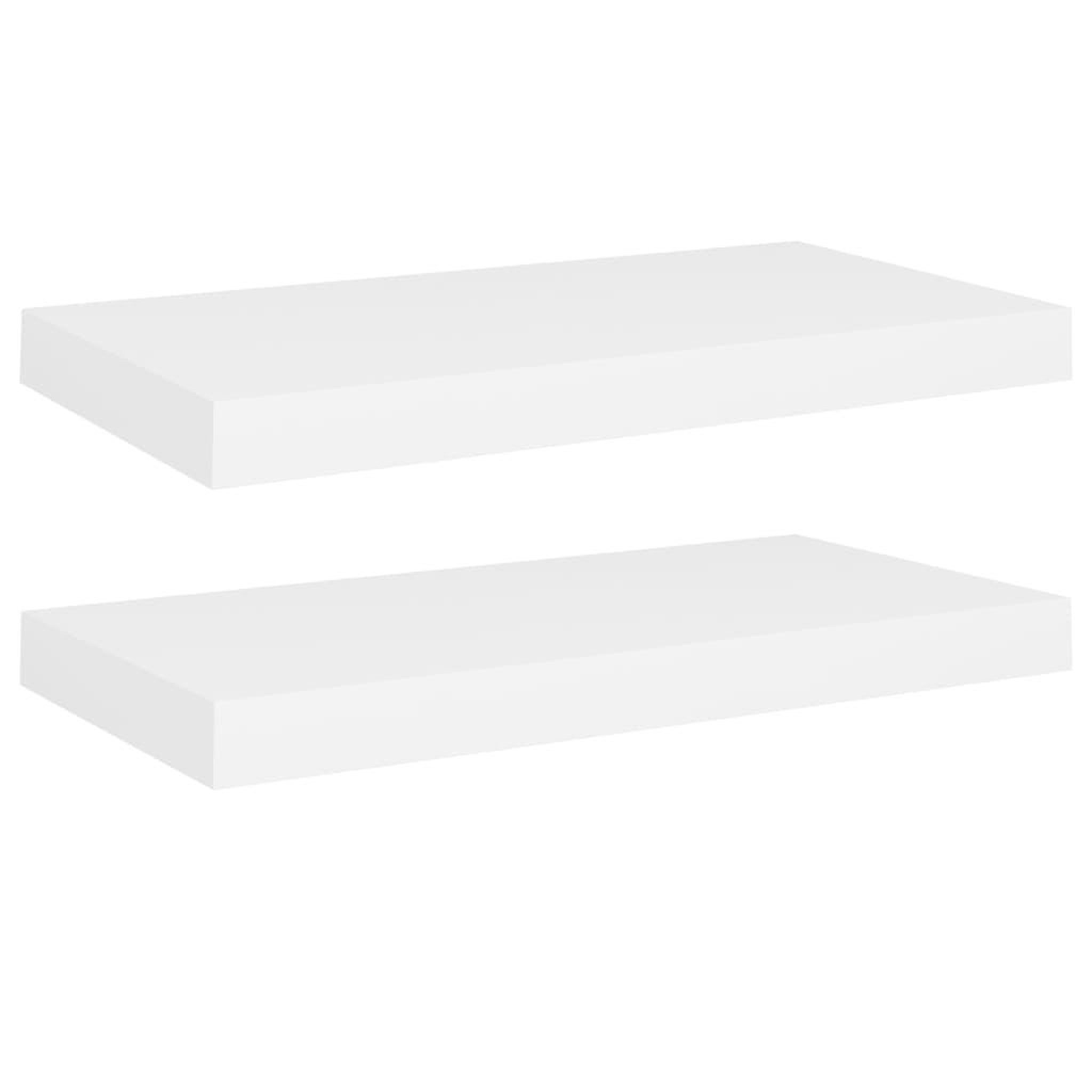 Voir la diapositive 2 : VIDAXL Etageres murales flottantes 2 pcs blanc 50x23x3,8 cm MDF