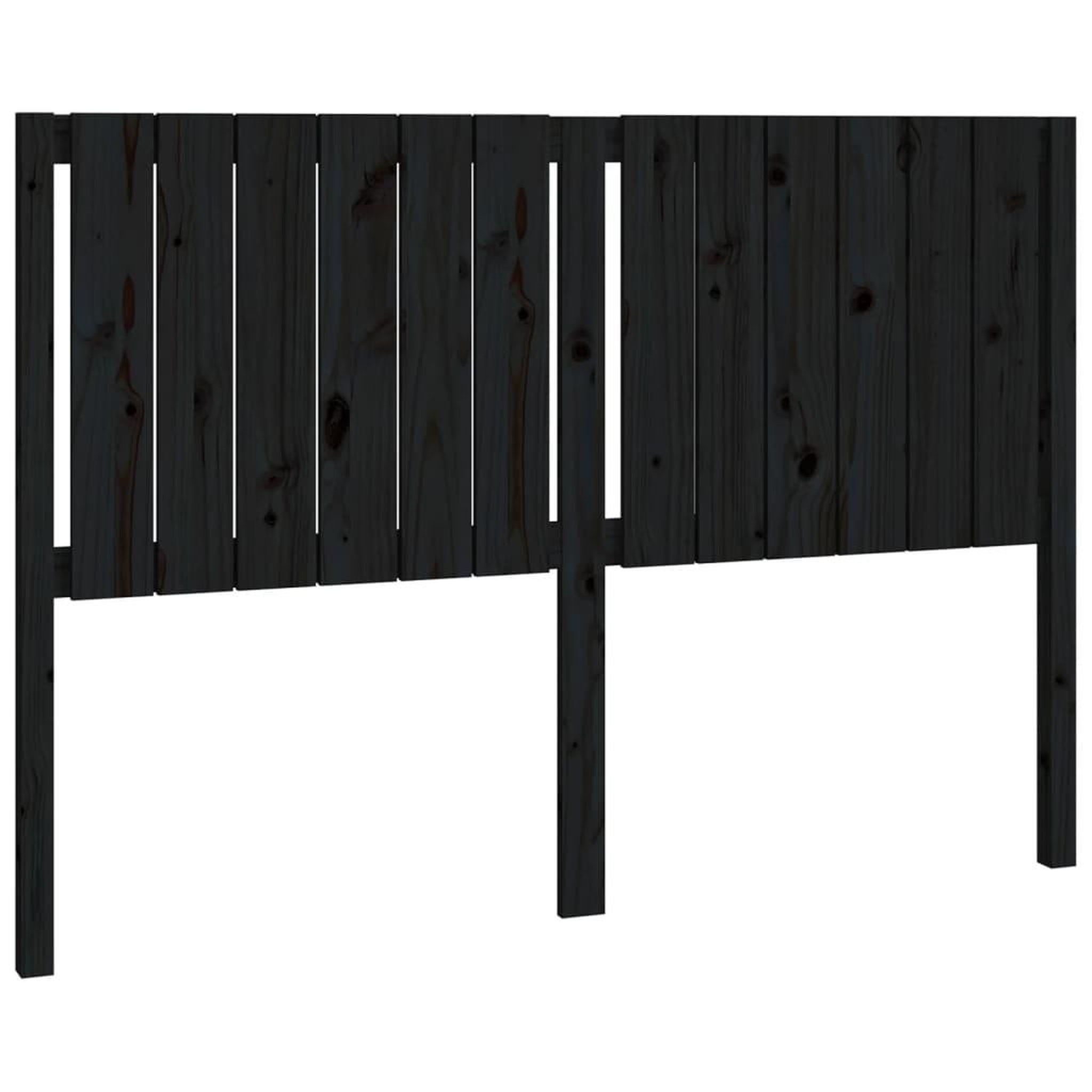 Voir la diapositive 2 : VIDAXL Tete de lit Noir 145,5x4x100 cm Bois massif de pin