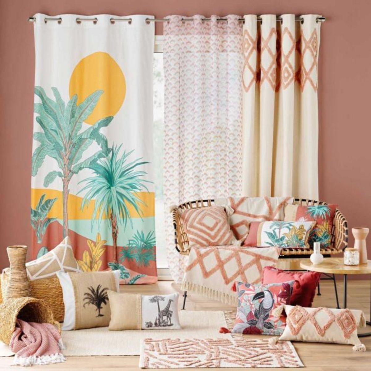 Paris Prix Coussin Déco Franges  Palmanova  30x50cm Multicolore