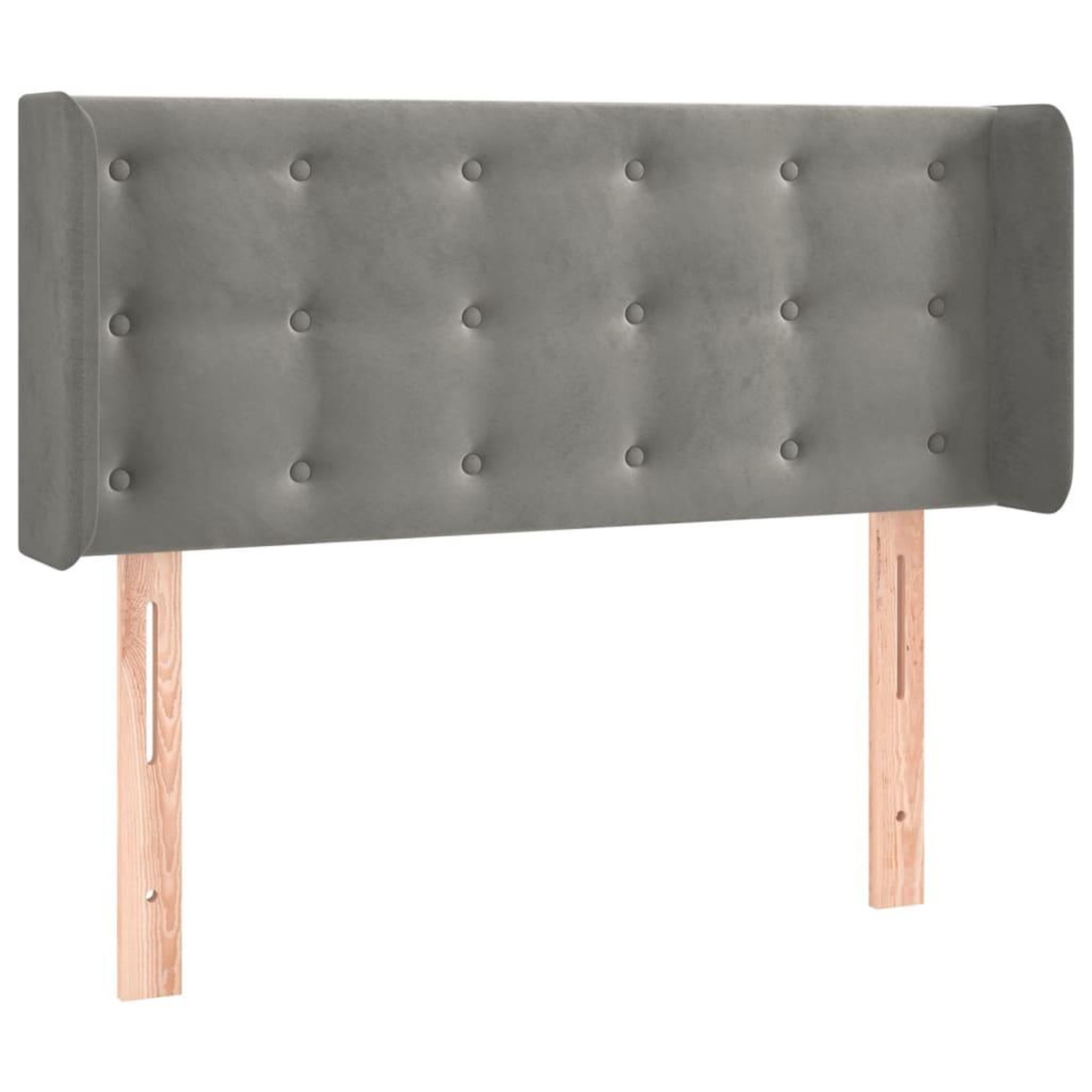 Voir la diapositive 2 : VIDAXL Tete de lit avec oreilles Gris clair 103x16x78/88 cm Velours