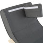 Voir la diapositive 4 : tectake Fauteuil à bascule Avec des accoudoirs, cadre en bois de bouleau gris foncé