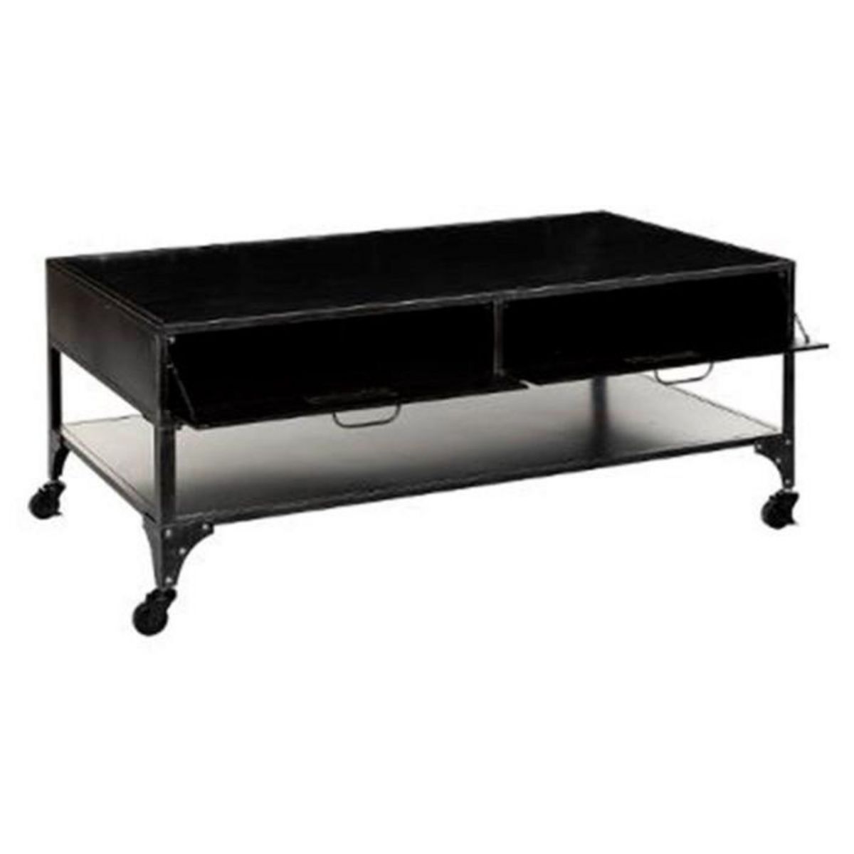 ATMOSPHERA Table Basse 4 Tiroirs en Métal  Sevin  110cm Gris