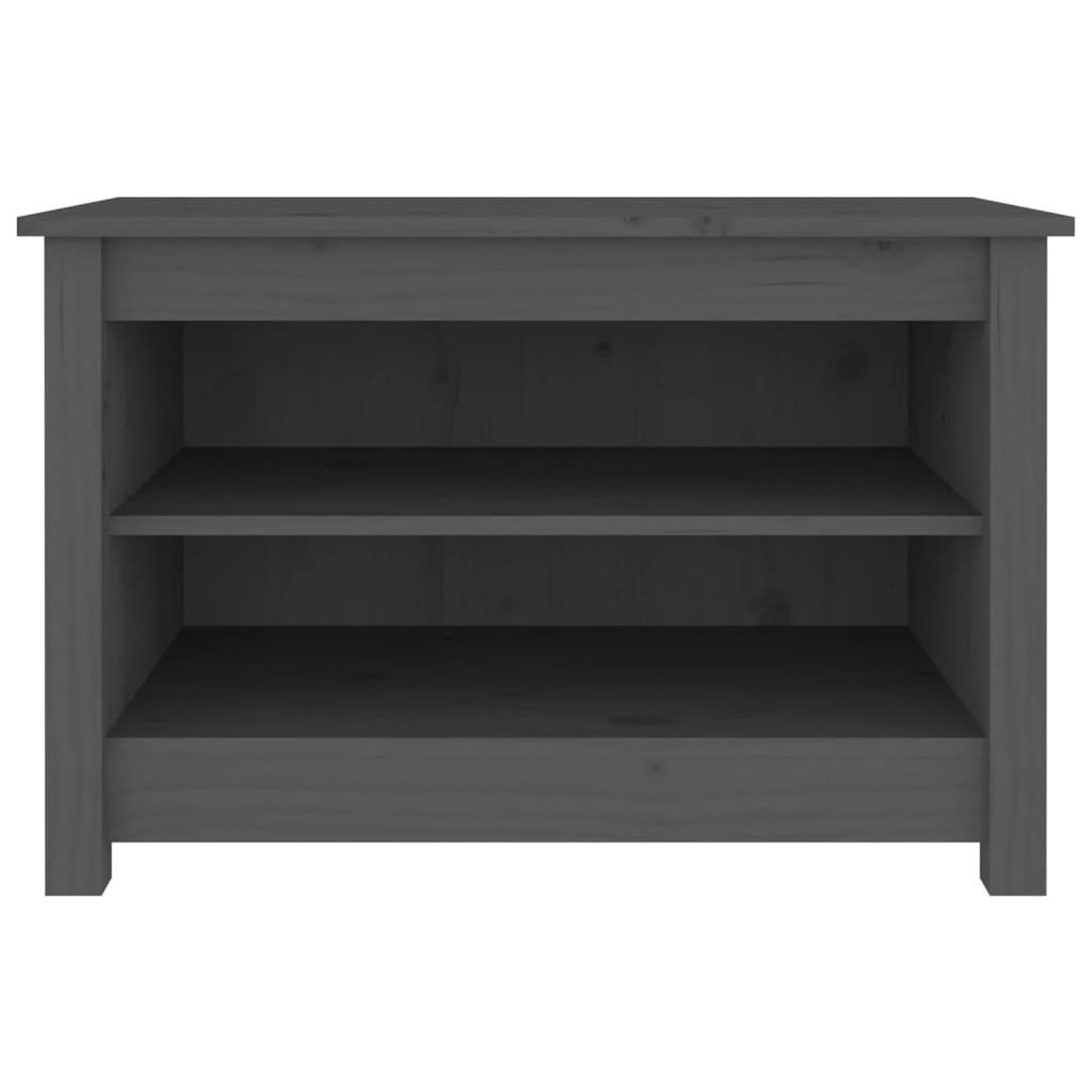 Voir la diapositive 3 : VIDAXL Banc a chaussures Gris 70x38x45,5 cm Bois de pin massif