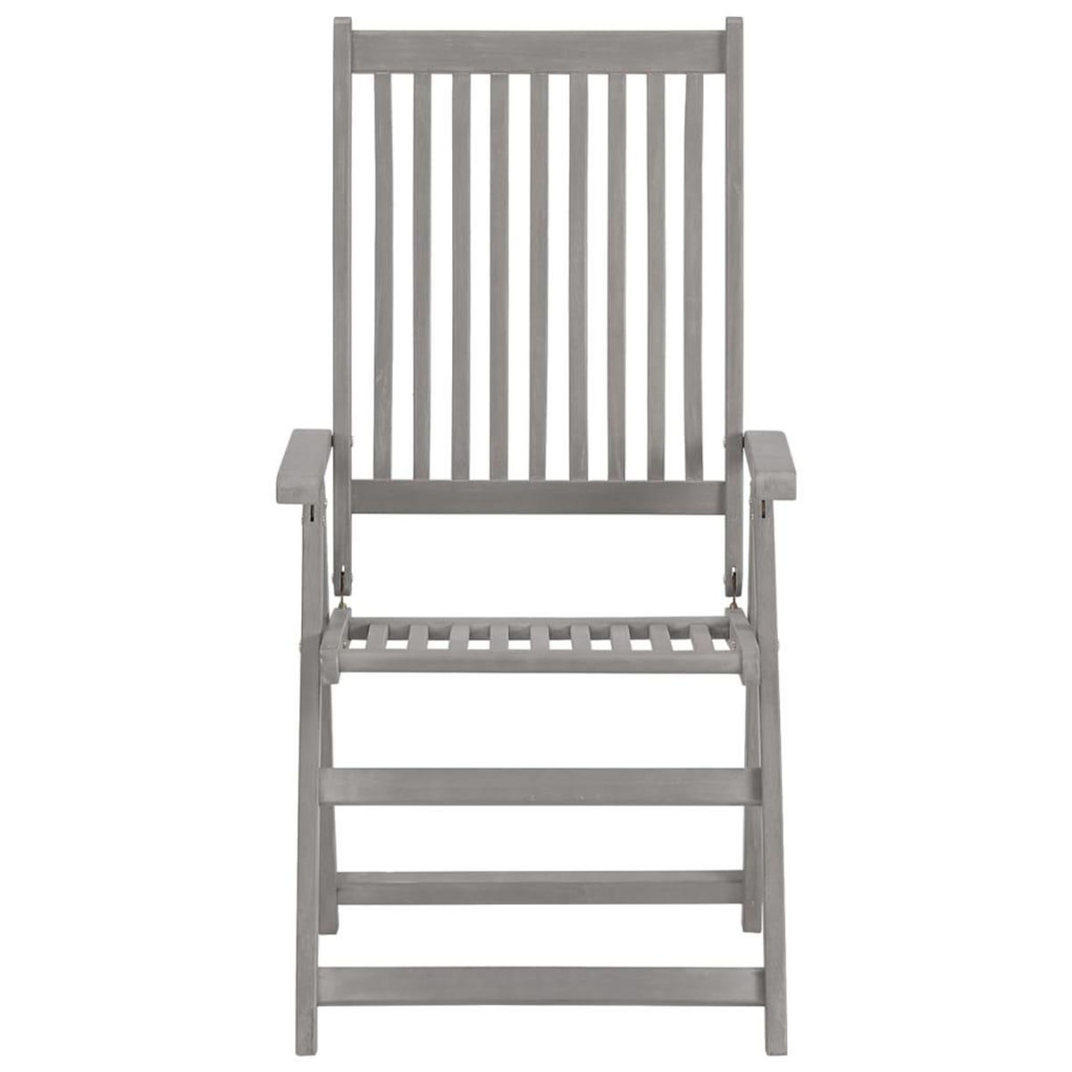 VIDAXL Chaises inclinables de jardin lot de 3 et coussins Bois acacia