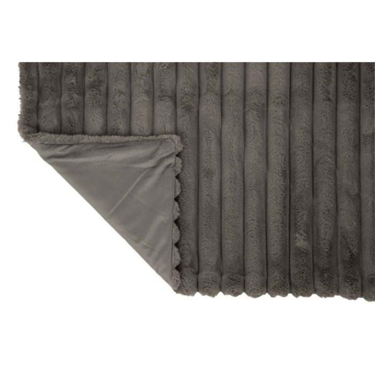 Paris Prix Plaid Design Uni  Corduroy  130x180cm Gris Foncé