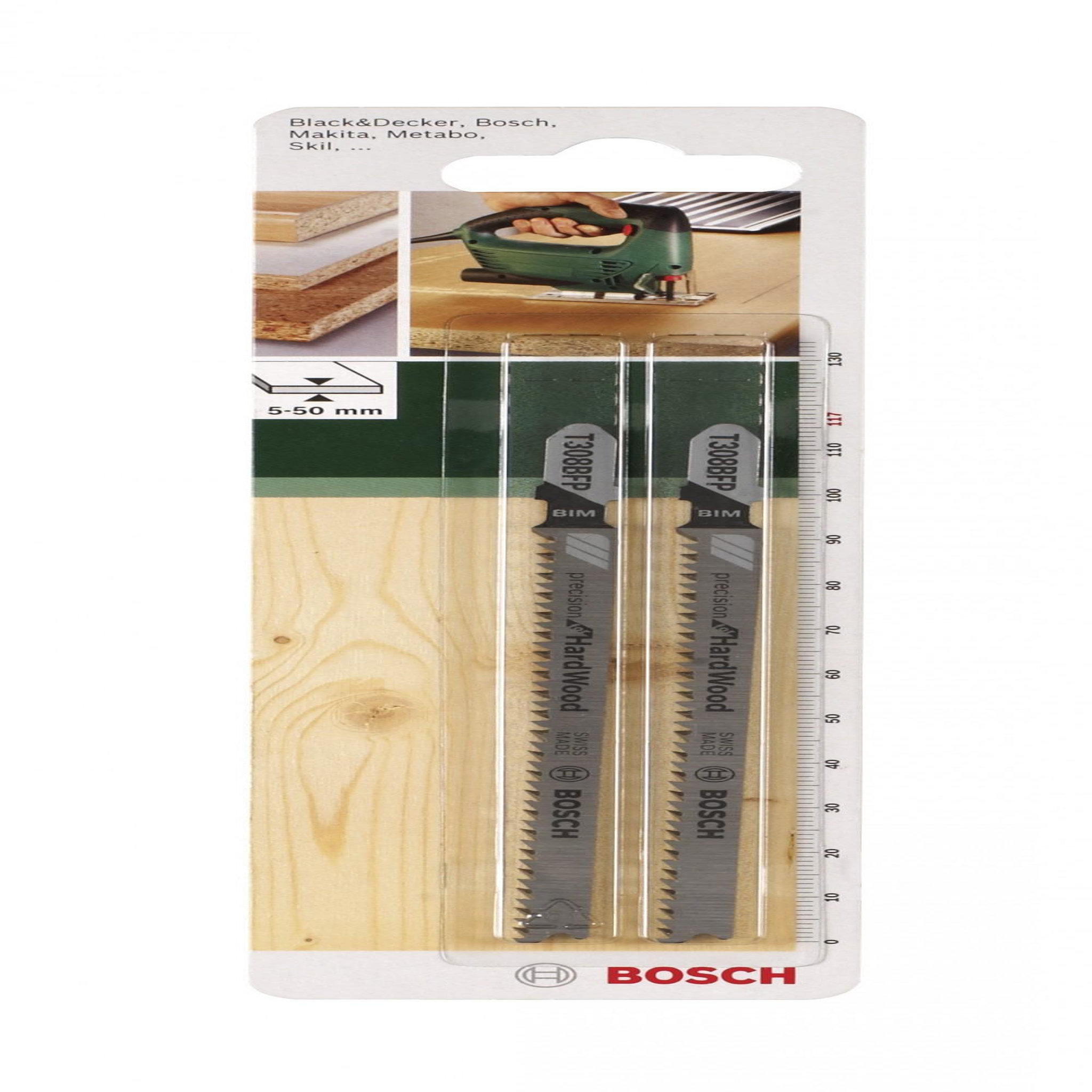 BOSCH Lot de 2 lames coupe fine et nette BOSCH T308bfp pour bois massifs