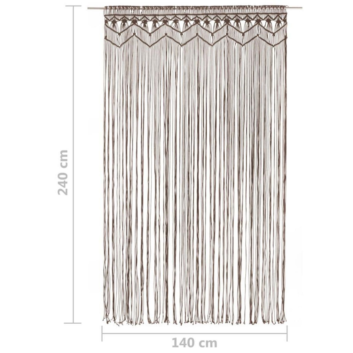 VIDAXL Rideau en macrame Taupe 140x240 cm Coton