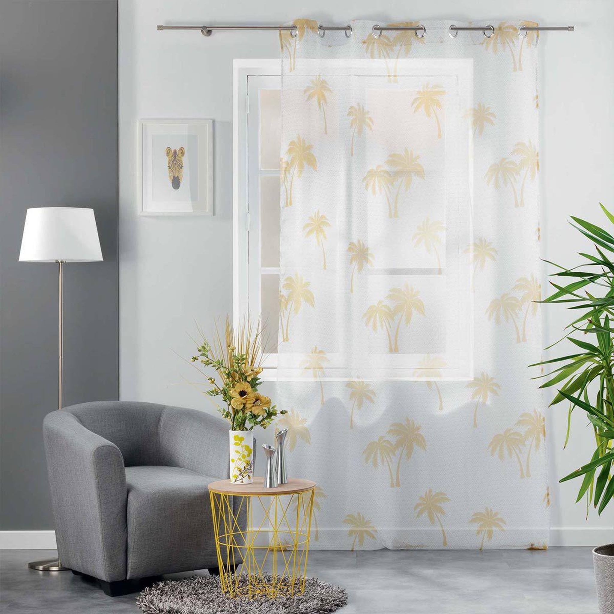 Voir la diapositive 3 : Douceur d'Intérieur Rideau voilage à œillets  pure line  140x240cm blanc