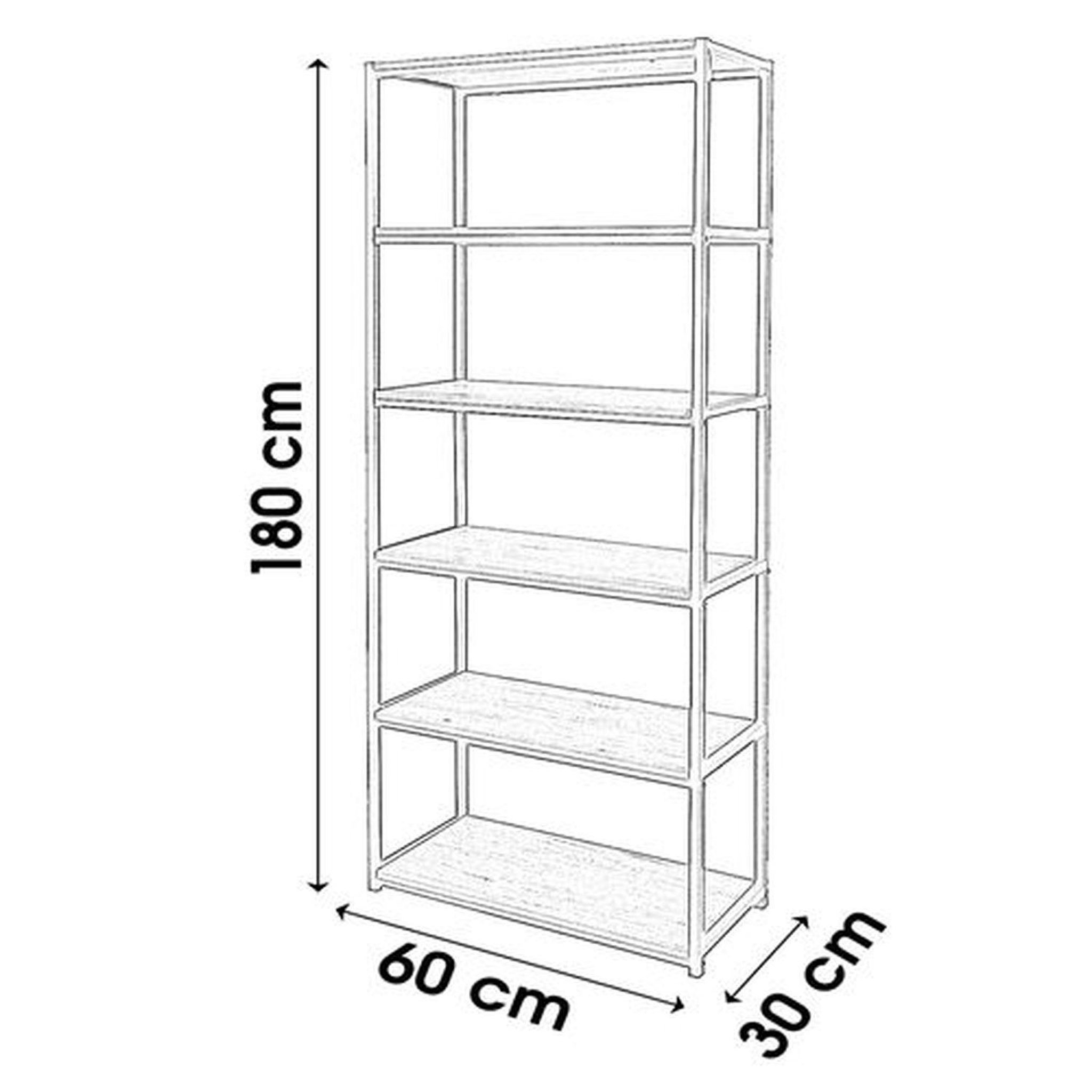 Voir la diapositive 3 : DIVERS Etagère bibliothèque industrielle Dock - L. 60 x H. 180 cm - Noir