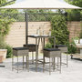 Voir la diapositive 3 : VIDAXL Ensemble de bar de jardin 5 pcs avec coussins gris poly rotin