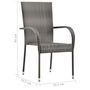 Voir la diapositive 6 : VIDAXL Ensemble a manger de jardin 7 pcs Resine tressee Gris