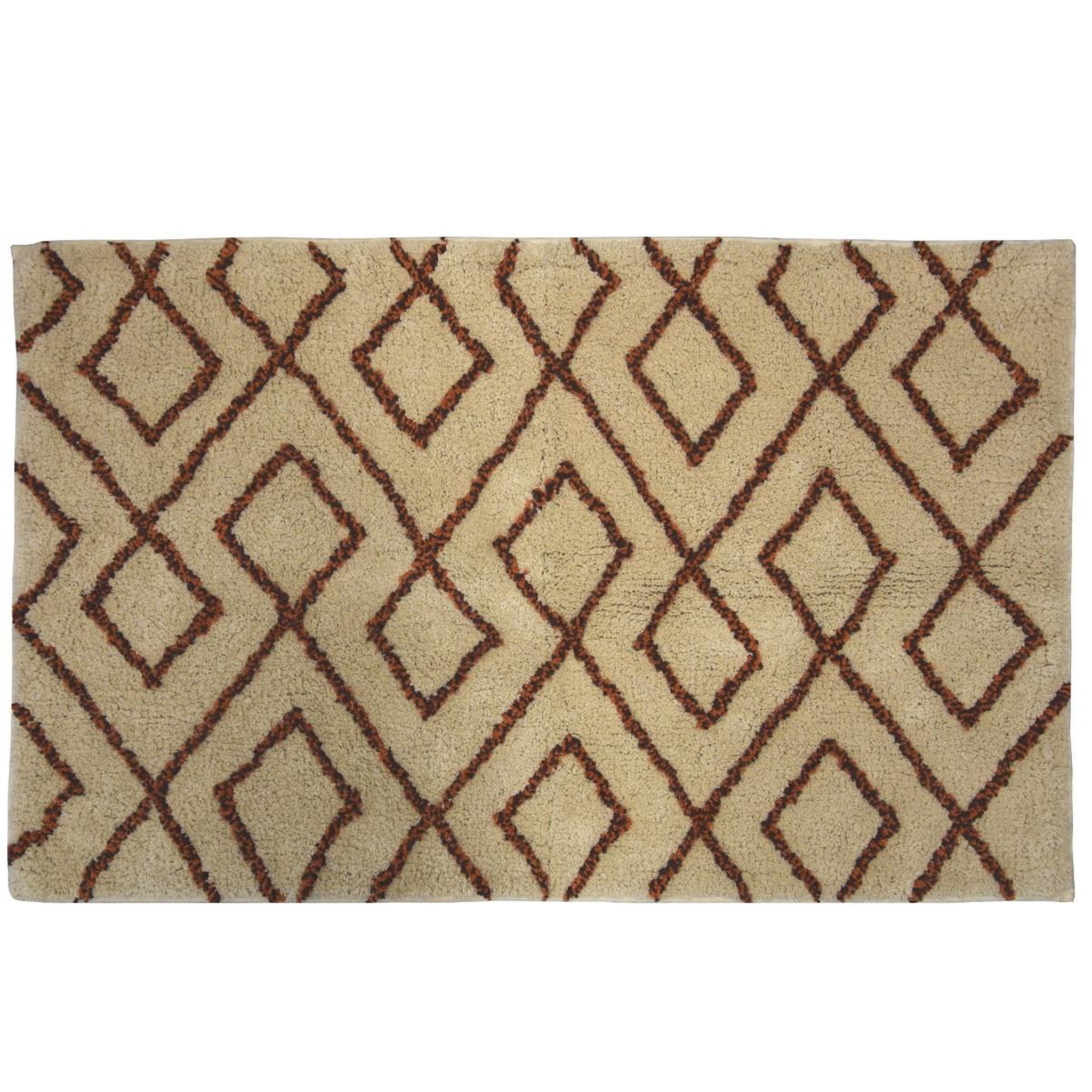 GUY LEVASSEUR Tapis de bain déco géométrique en coton 50x80cm