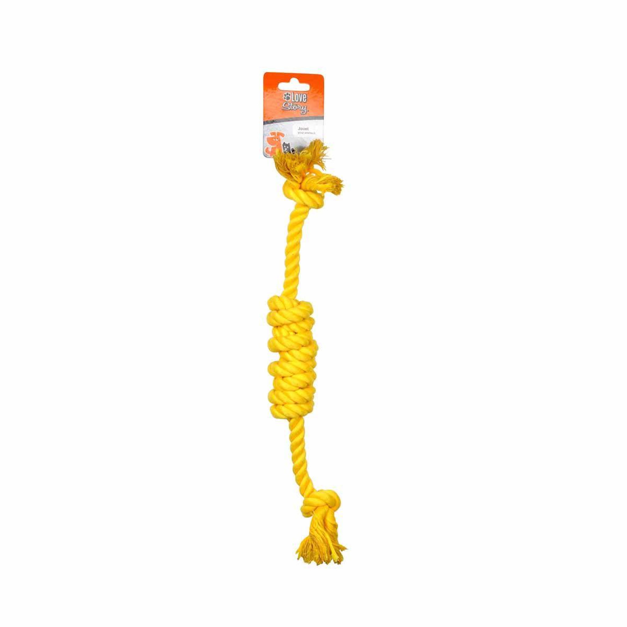 Voir la diapositive 2 : HOMEA Jouet à corde pour chien  cosy golden  42cm jaune