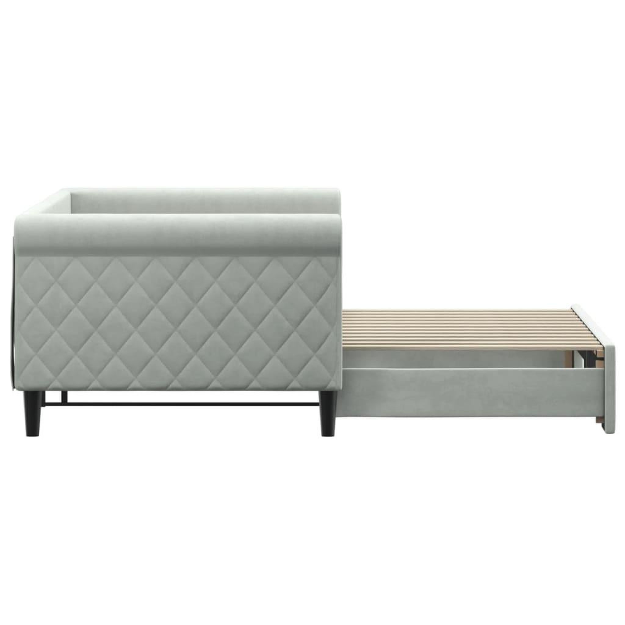Voir la diapositive 4 : VIDAXL Lit de jour avec gigogne sans matelas gris clair 90x200 cm