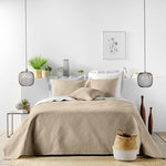 Paris Prix Couvre-Lit & 2 Housses de Coussin  Romane  240x260cm Beige Lin