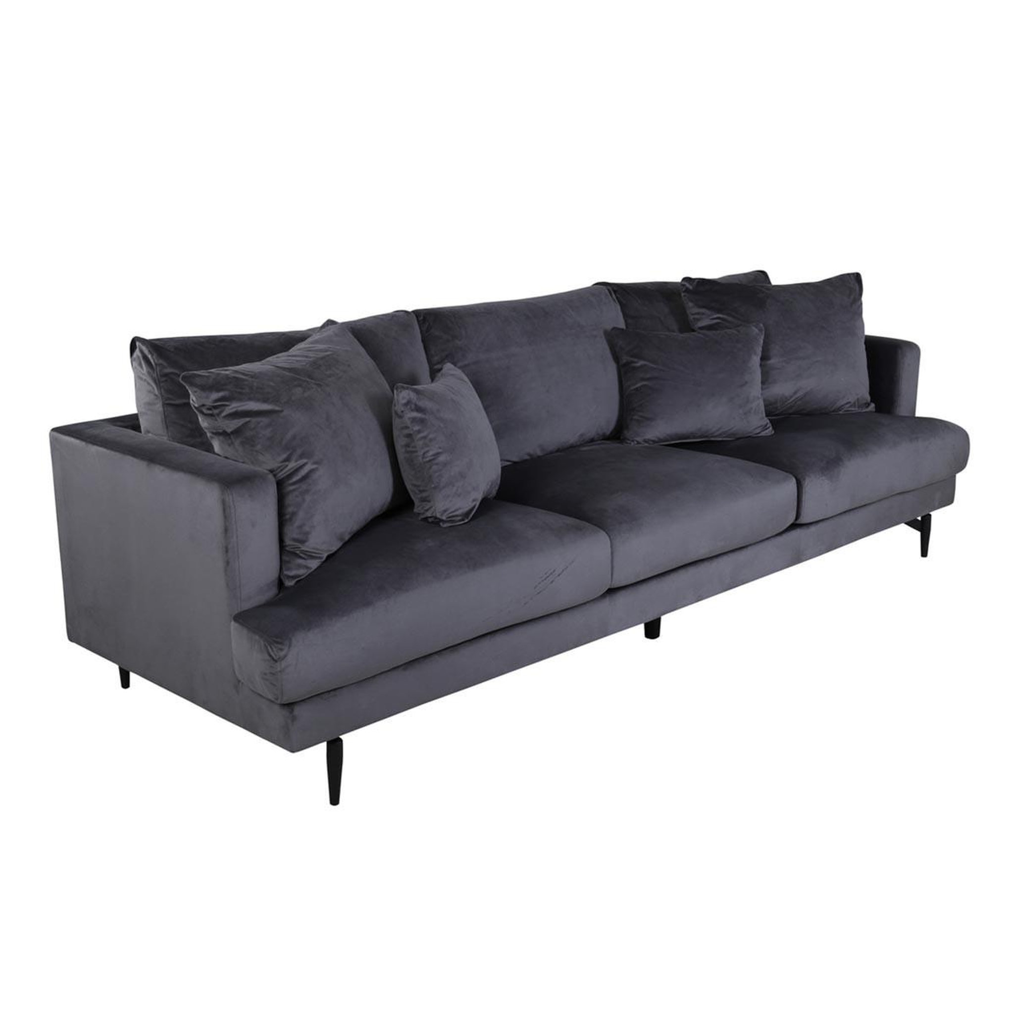 Paris Prix Canapé 3 places en velours  sofia  260cm gris foncé
