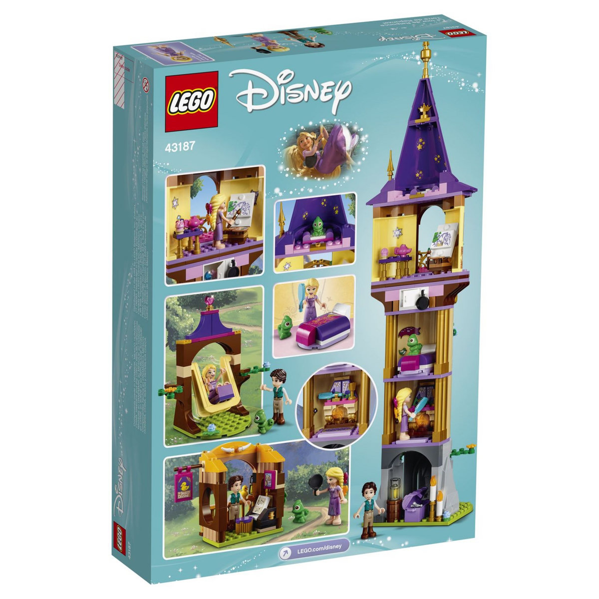 LEGO Disney Princess 43187 - La tour de Raiponce, Jouet Château Princesse, Inclus 2 Mini-Poupées de Flynn & Raiponce