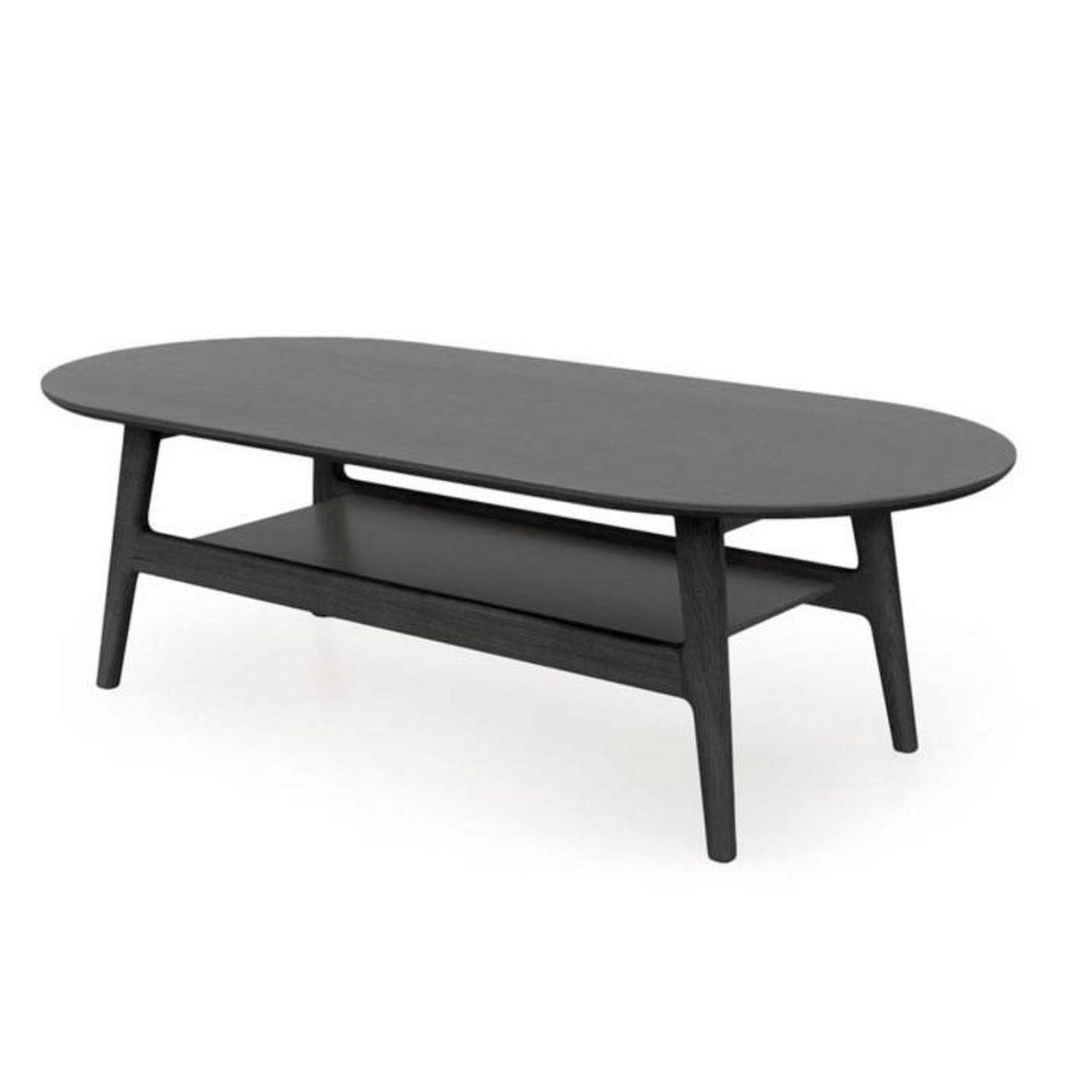 Paris Prix Table Basse en Bois  Courbée  130cm Noir