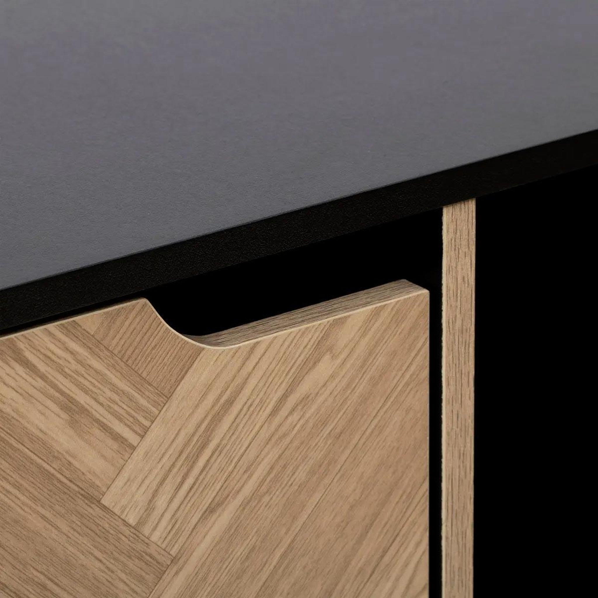 Voir la diapositive 4 : Paris Prix Étagère 9 cases  chevrons  100cm naturel & noir
