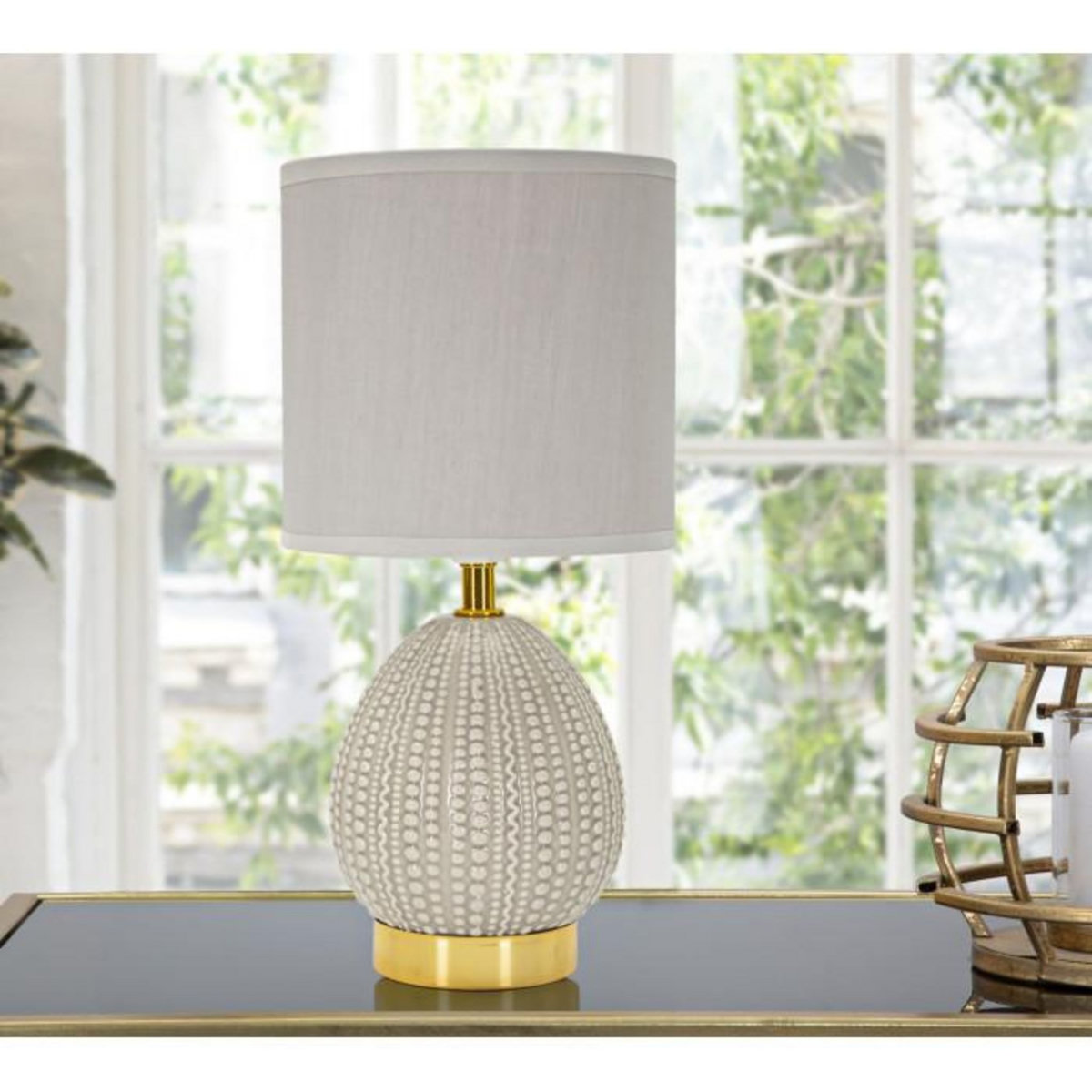 Paris Prix Lampe à Poser en Céramique  Flavi  30cm Gris