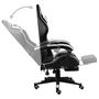 Voir la diapositive 4 : VIDAXL Fauteuil de jeux video et repose-pied Noir et blanc Similicuir
