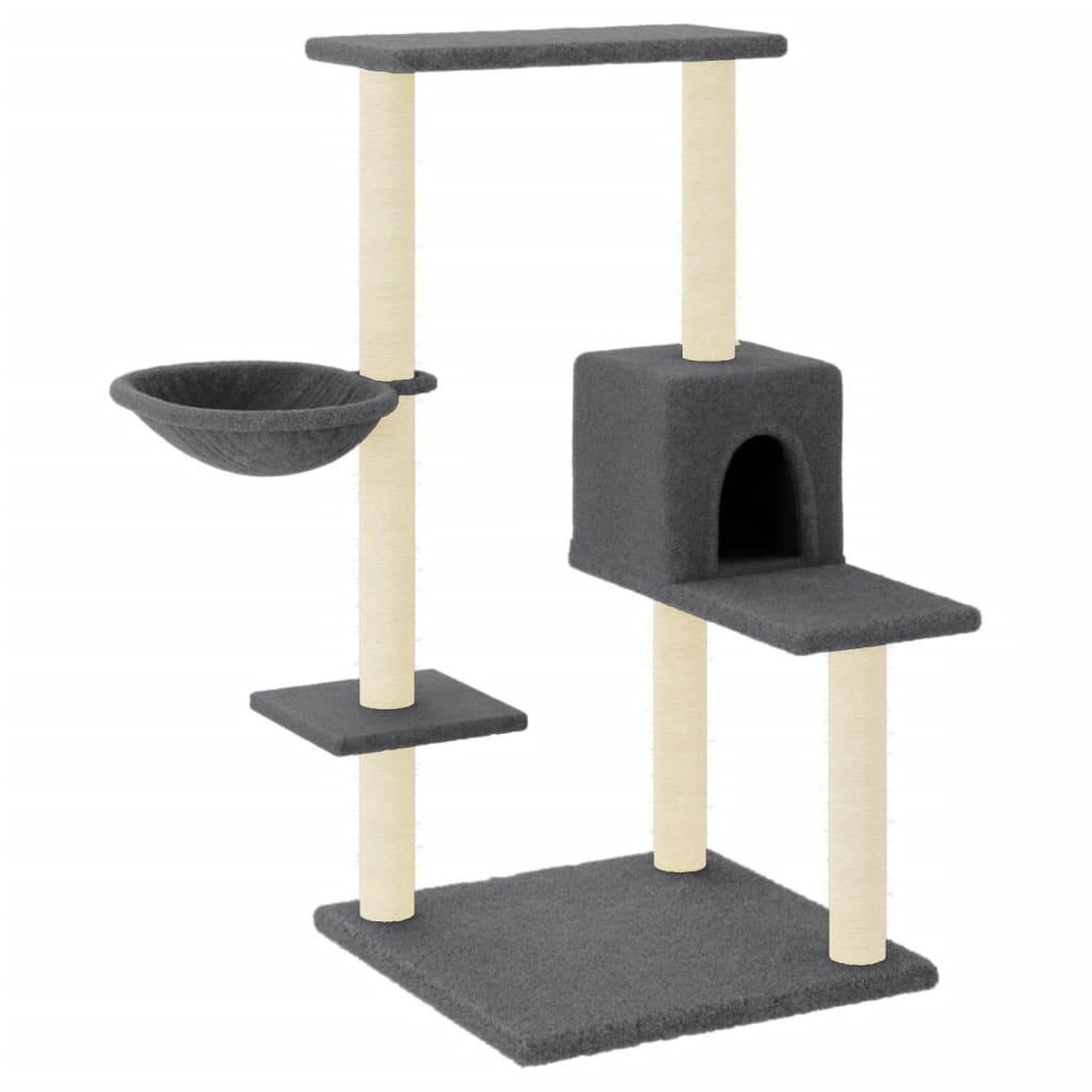 Voir la diapositive 2 : VIDAXL Arbre a chat avec griffoirs en sisal gris fonce 95 cm