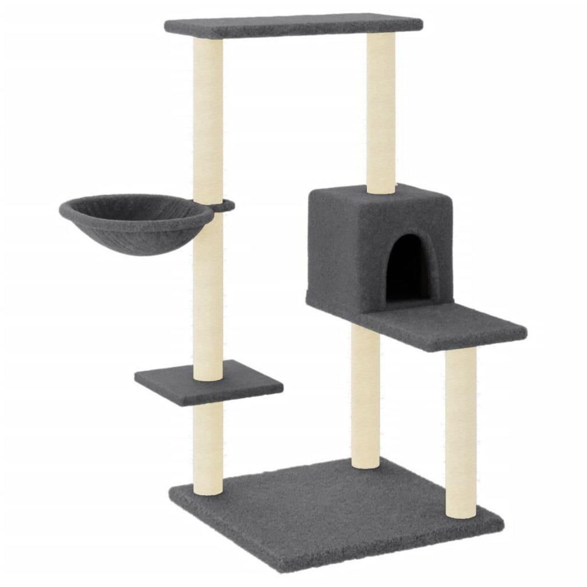 VIDAXL Arbre a chat avec griffoirs en sisal gris fonce 95 cm