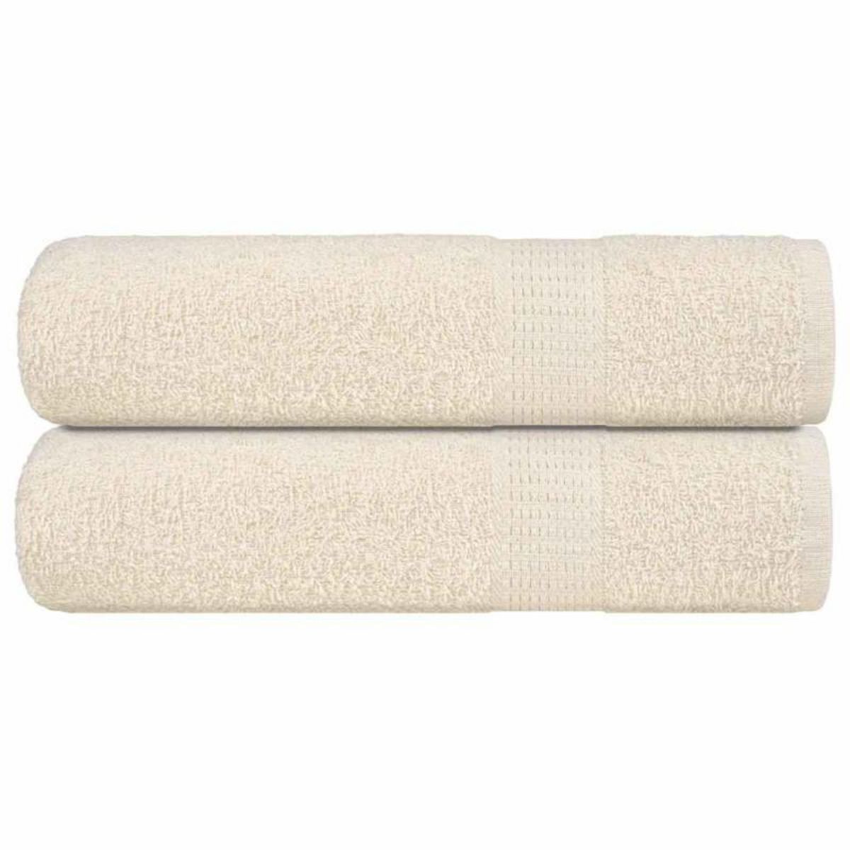 VIDAXL Essuie mains 2 pcs crème 50x100 cm 360 g m² 100% coton