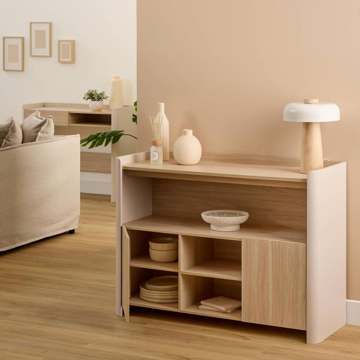 FIVE Buffet 2 Portes  Roundy  110cm Beige