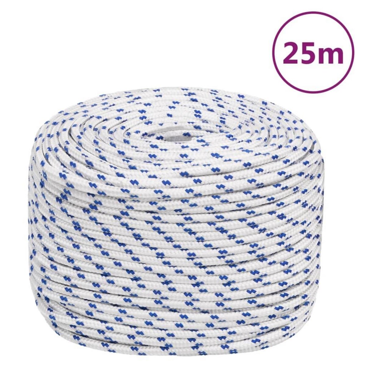 VIDAXL Corde de bateau Blanc 10 mm 25 m Polypropylene