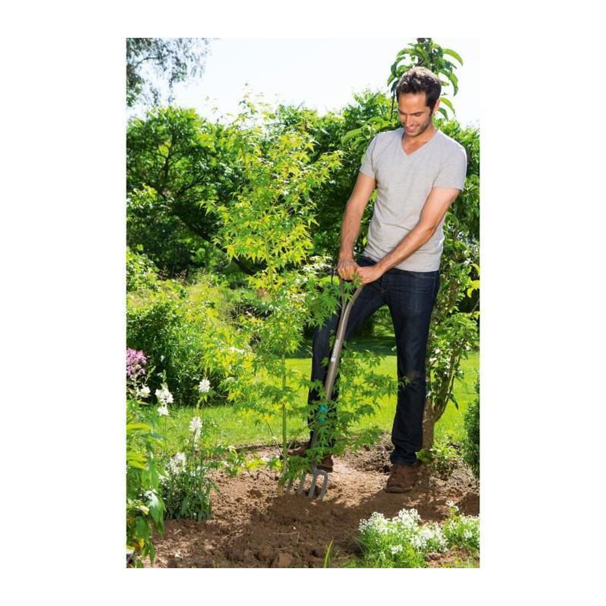 Voir la diapositive 5 : Gardena GARDENA Fourche a becher NatureLine- Manche bois 100% FSC - Poignee ergo en D - Dents acier trempe - Garantie 10 ans 17002-20
