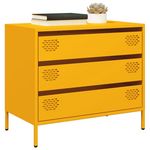 VIDAXL Buffet jaune moutarde 68x39x58,5 cm acier lamine a froid