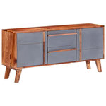 VIDAXL Buffet gris 120x30x55 cm bois massif