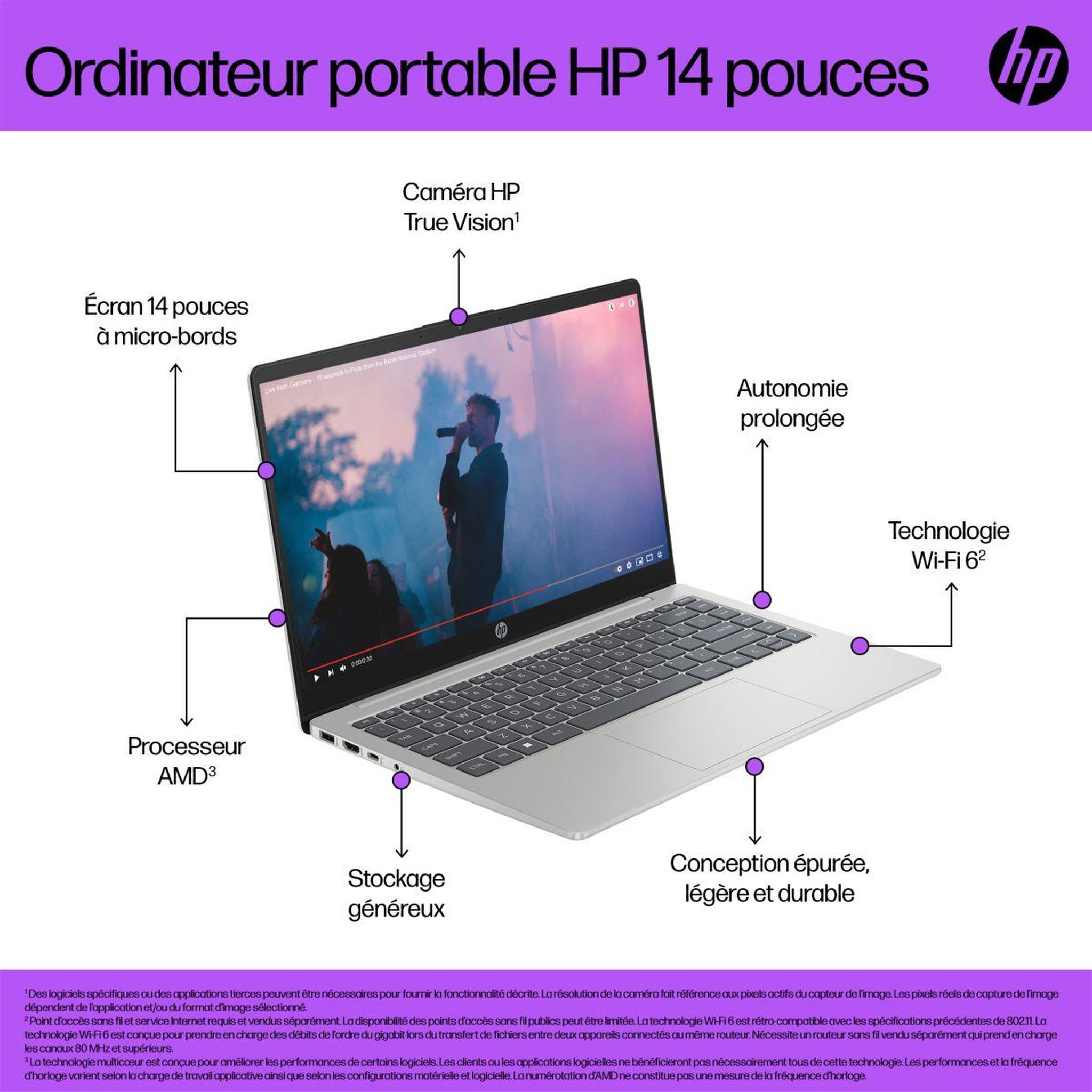 Voir la diapositive 3 : HP Ordinateur portable 14-em0042nf