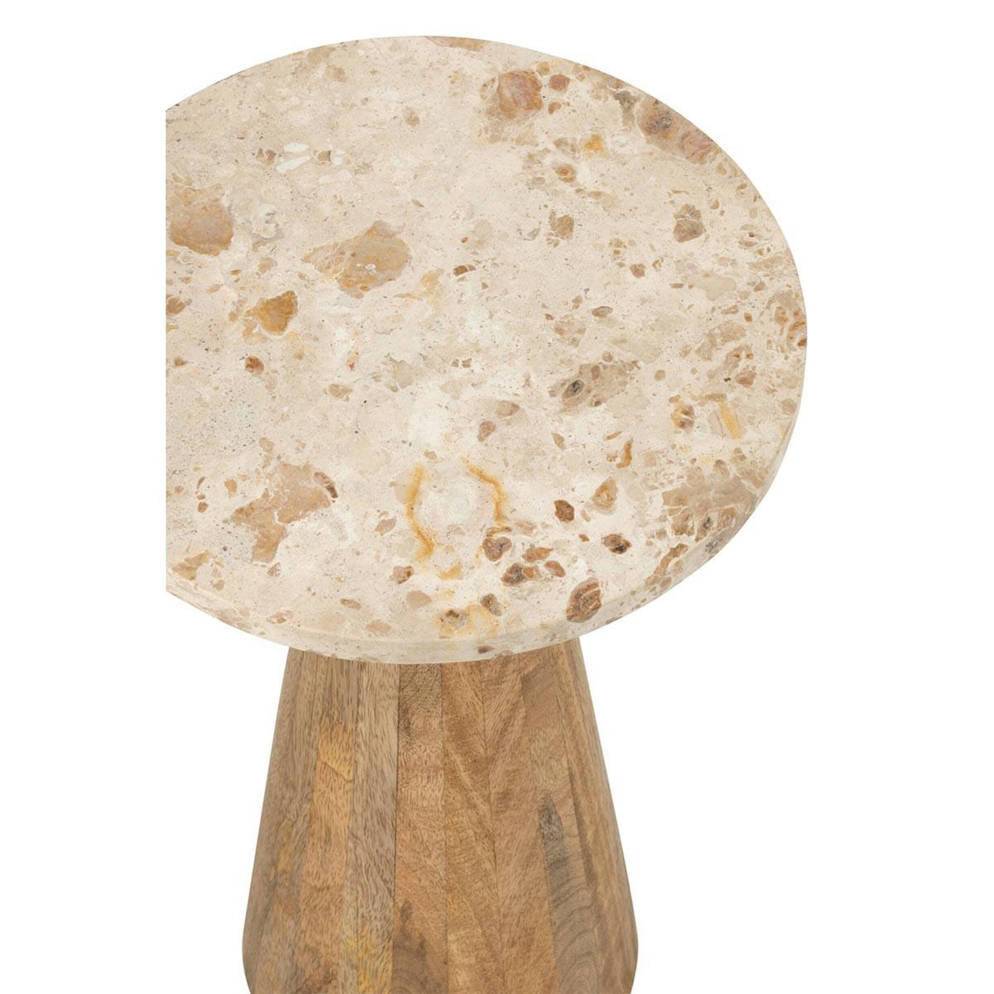 Voir la diapositive 4 : J-LINE Lot de 2 tables d'appoint en marbre  eula  53cm beige