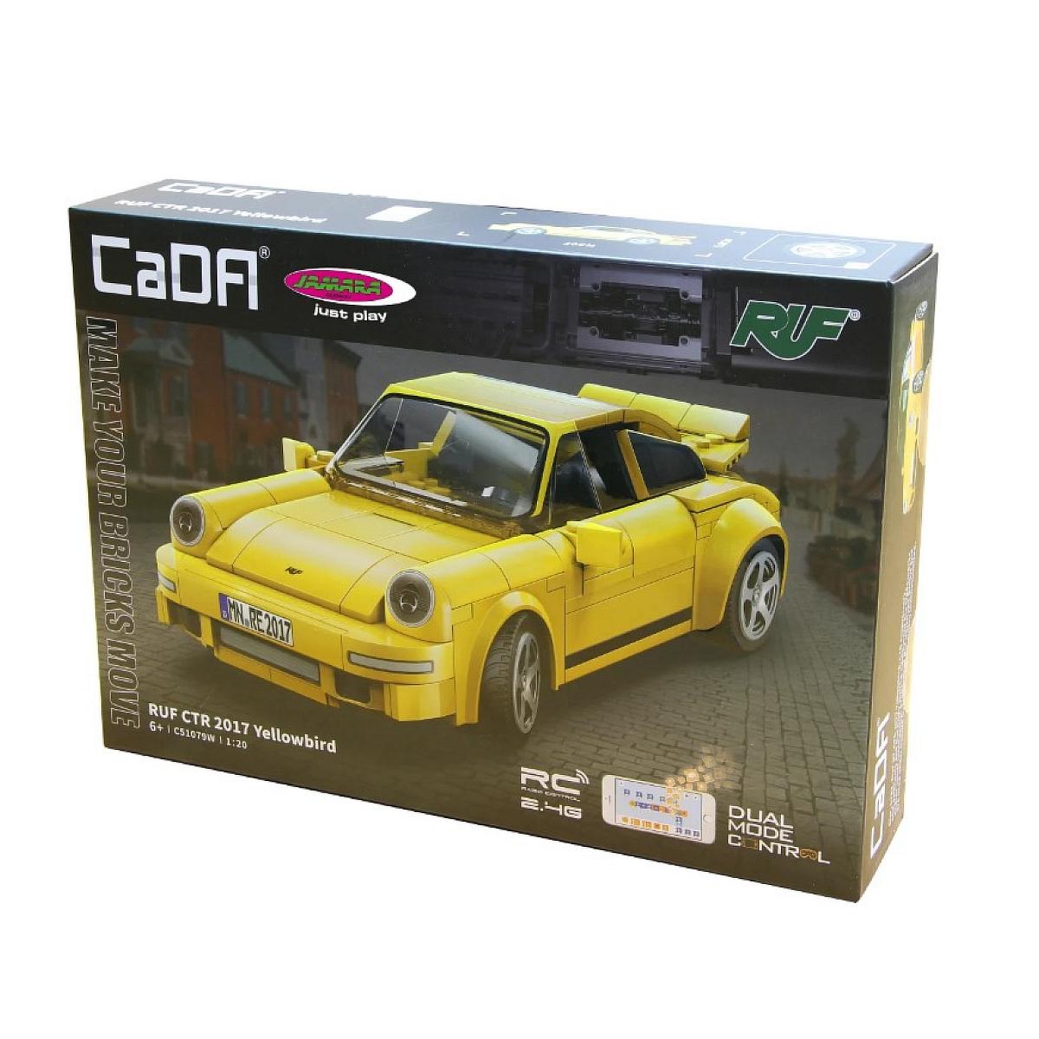 Voir la diapositive 2 : Jamara CaDA RUF CTR 2017 Yellowbird 1:20 jaune 2,4GHz Bricks