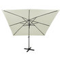 Voir la diapositive 3 : VIDAXL Parasol de jardin en porte-a-faux et mat et lumieres LED sable