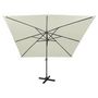 Voir la diapositive 3 : VIDAXL Parasol de jardin en porte-a-faux et mat et lumieres LED sable