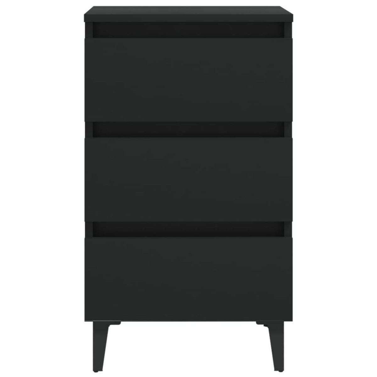 VIDAXL Table de chevet avec pieds en metal noir 40x35x69 cm