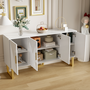 Voir la diapositive 2 : MERAX Buffet 4 porte(s) 0 tiroir(s) - 150 cm blanc mdf