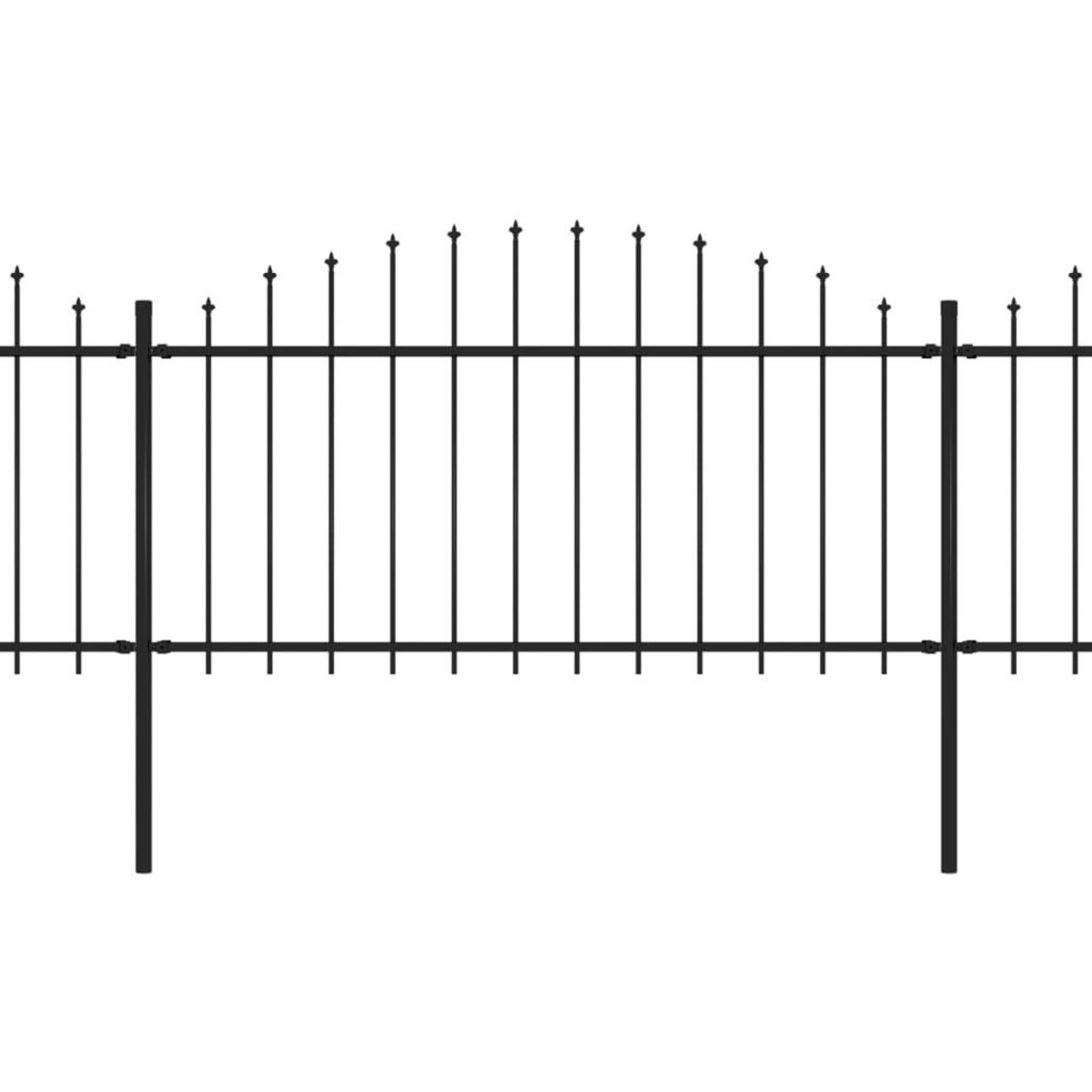 VIDAXL Cloture de jardin a dessus en lance Acier (1,25-1,5)x3,4 m Noir