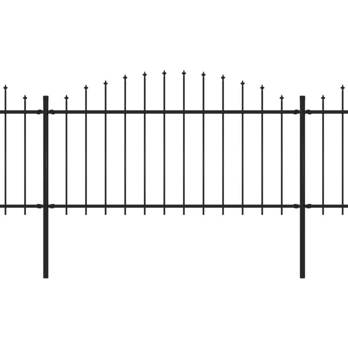 VIDAXL Cloture de jardin a dessus en lance Acier (1,25-1,5)x3,4 m Noir