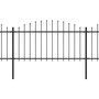 Voir la diapositive 2 : VIDAXL Cloture de jardin a dessus en lance Acier (1,25-1,5)x3,4 m Noir
