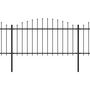 Voir la diapositive 2 : VIDAXL Cloture de jardin a dessus en lance Acier (1,25-1,5)x3,4 m Noir