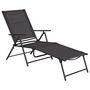 Voir la diapositive 1 : OUTSUNNY Bain de soleil pliable transat inclinable 5 positions chaise longue grand confort avec accoudoirs dim. 152L x 65l x 100H cm métal époxy textilène gris