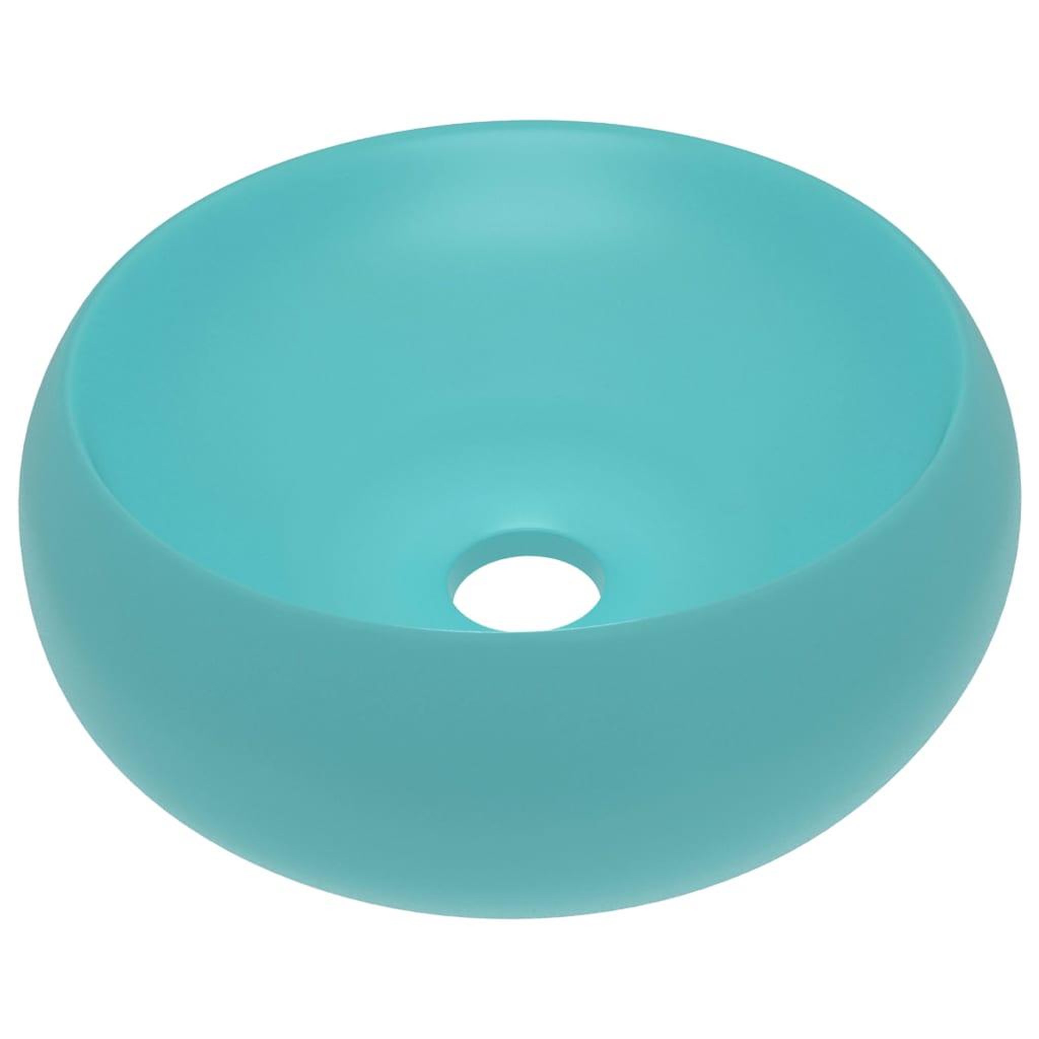 Voir la diapositive 2 : VIDAXL Lavabo rond de luxe Vert clair mat 40x15 cm Ceramique