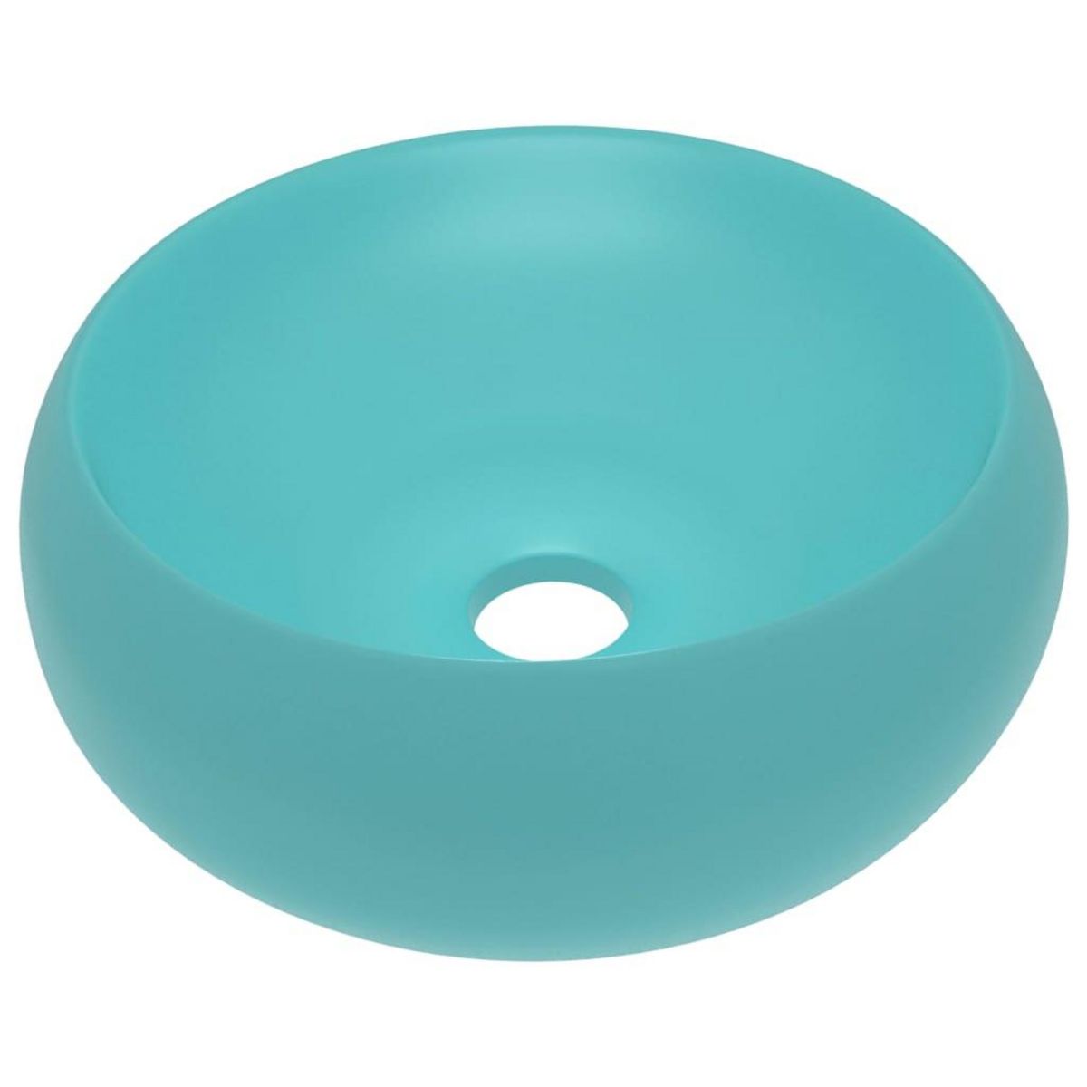 VIDAXL Lavabo rond de luxe Vert clair mat 40x15 cm Ceramique