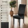 Voir la diapositive 2 : tectake Chaise de salle à manger avec revêtement en cuir synthétique noir Lot de 6