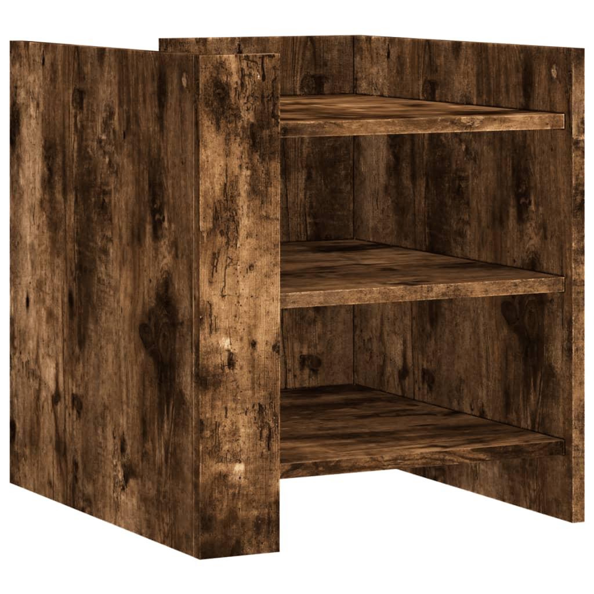 Voir la diapositive 2 : VIDAXL Table de chevet chene fume 45x50x50 cm bois d'ingenierie